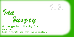 ida huszty business card